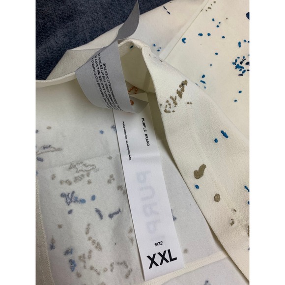 Purple Brand Mens Sleeveless Paint Splatter T-Shirt Off White XXL M1072-TWWS325 - Picture 6 of 11